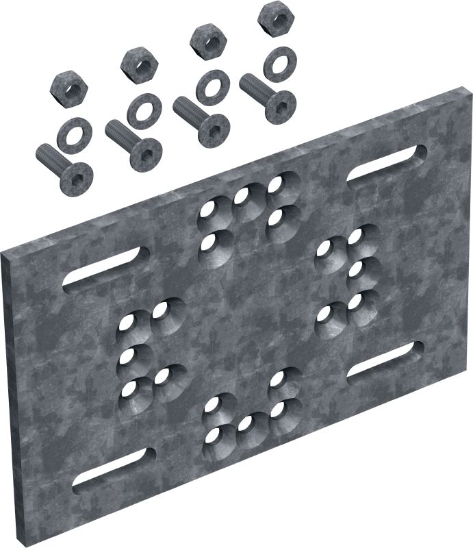 MT-P-G OC Модульна пластина Модульна пластина для кріплення модульних конструкцій на будівельній сталі без необхідності прямого монтажу